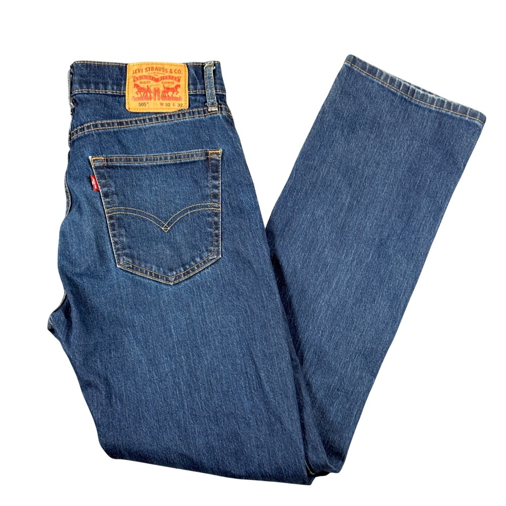 Y2K Retro Levi's 505 Jeans 32x32 Men's Dark Wash Straight Leg Denim Workwear